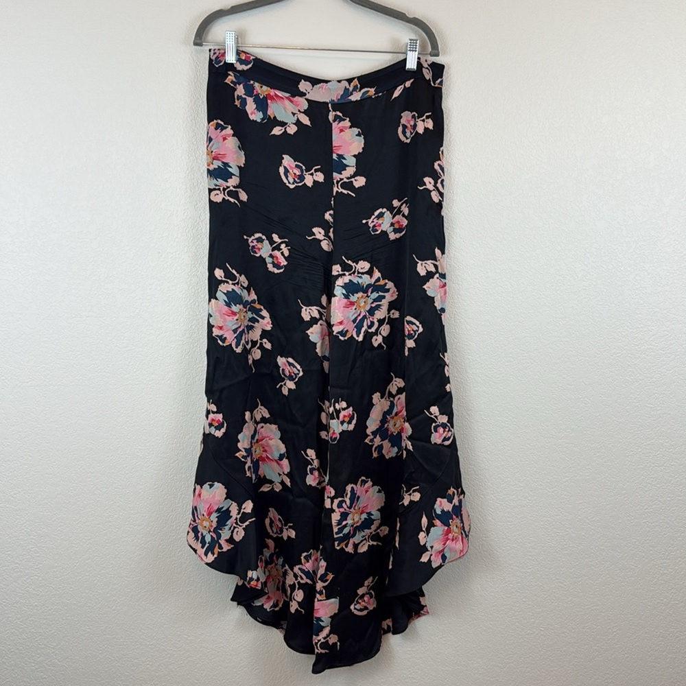 Elevenses Black Pink Tansy Ruffled Trumpet Pants‎ Size 8 - Picture 5 of 14